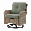 Fotel ogrodowy obrotowy z rattanu 78 x 82 x 98 cm zielony